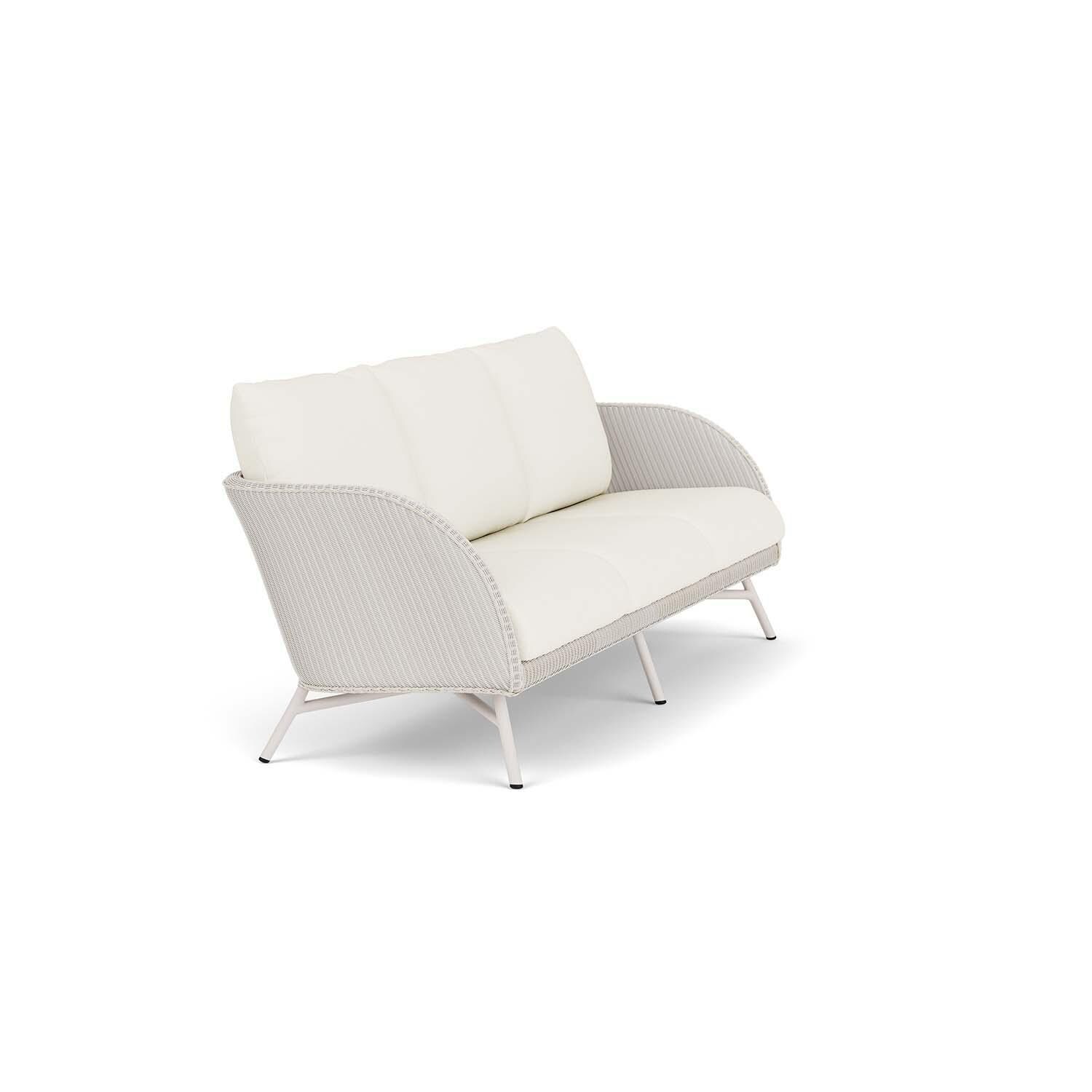 Lloyd Flanders Essence Sofa W/Sailcloth Salt Fabric - Antique White Finish - Angled thumbnail