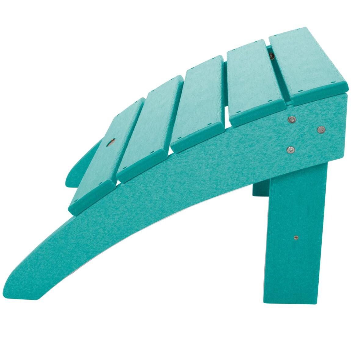 POLYWOOD South Beach Recycled Plastic Wood Patio Adirondack Ottoman - Aruba - Side View thumbnail