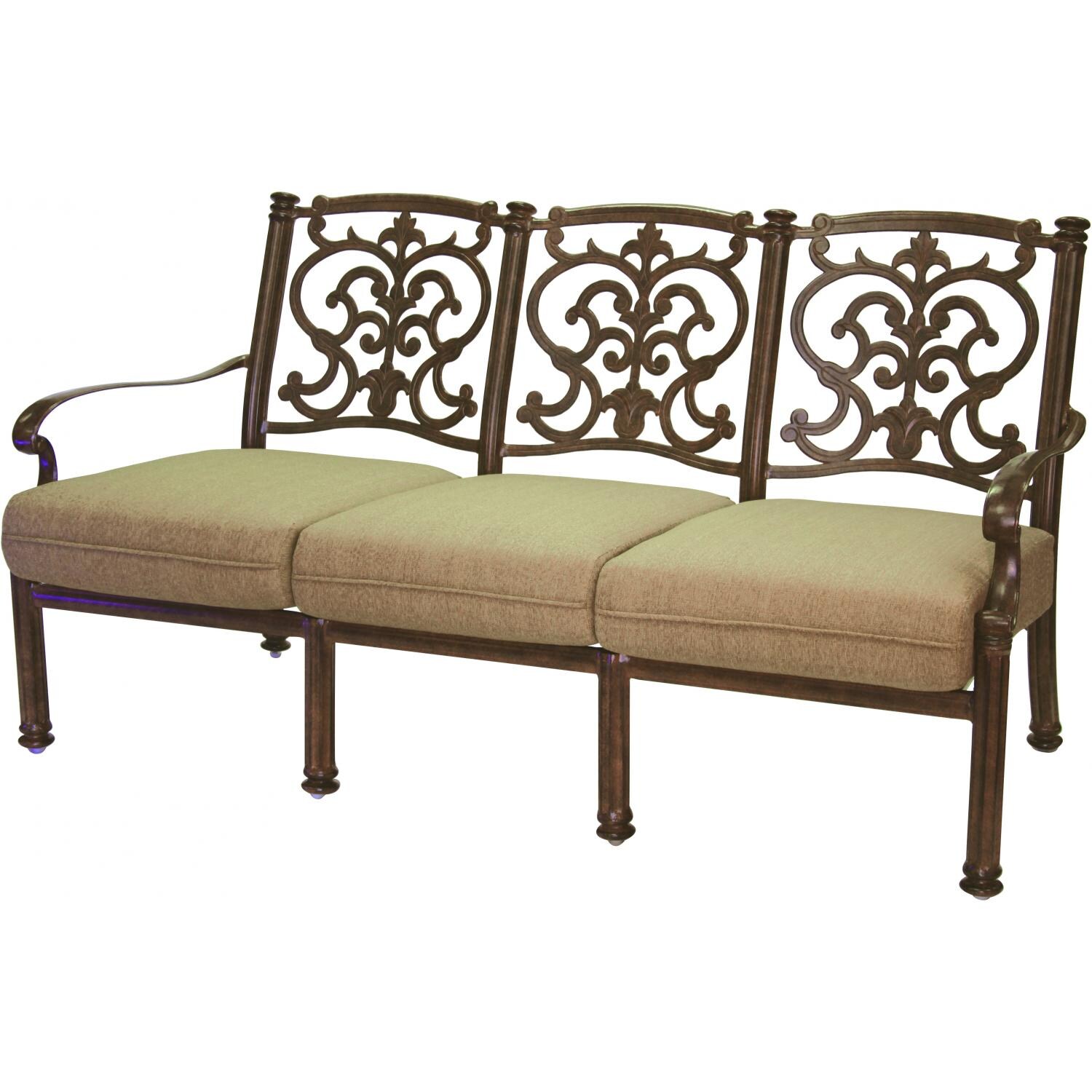 Darlee Santa Barbara Cast Aluminum Patio Sofa Antique Bronze BBQGuys