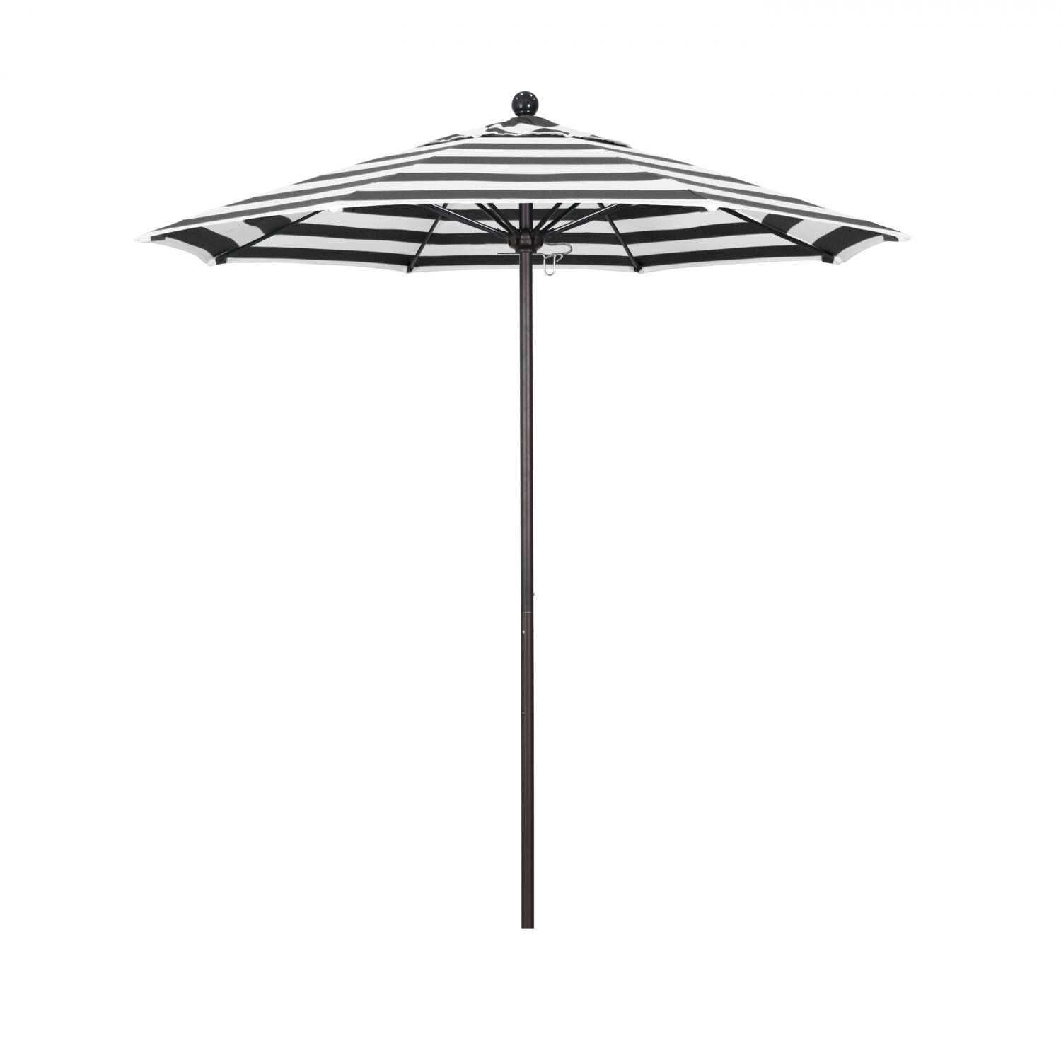 California Umbrella Venture Series 7.5 Ft Octagonal Aluminum Patio Umbrella W/ Push Lift & Fiberglass Ribs - Bronze Frame / Sunbrella Cabana Classic Canopy thumbnail