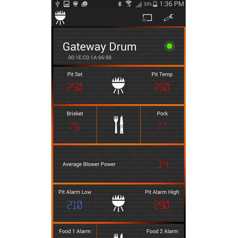 Pitmaster IQ130 Bluetooth BBQ Temperature Regulator Kit - Smartphone Display thumbnail
