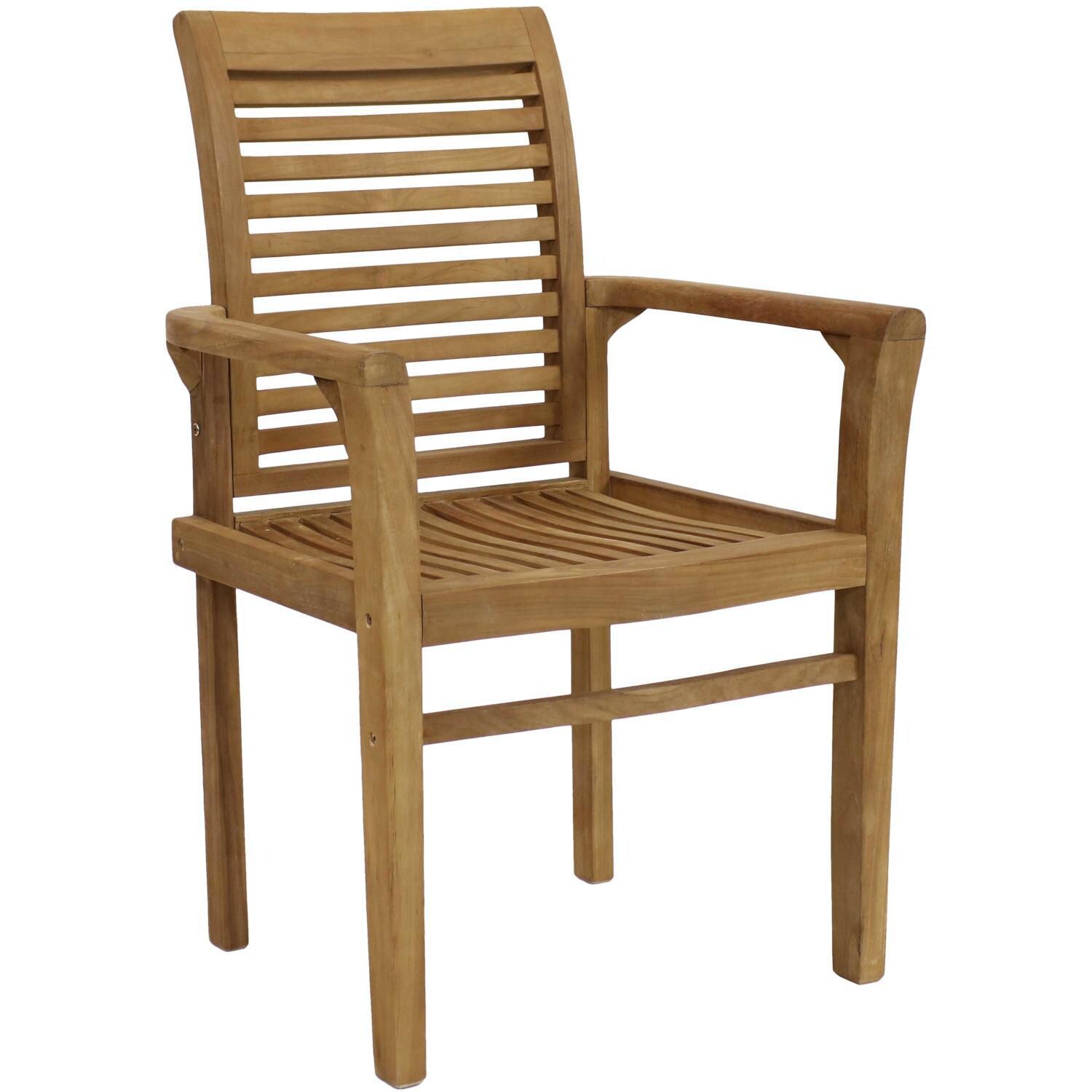 Ultimate Patio Teak Outdoor Patio Dining Armchair - Full View thumbnail