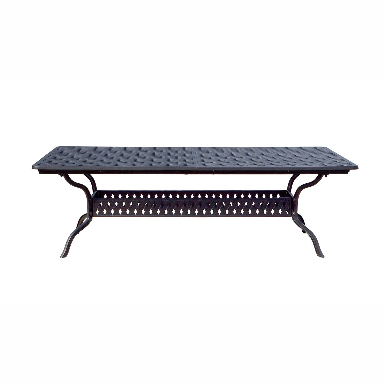 Darlee Nassau 11-Piece Patio Dining Set (with 2 Swivel Rockers) with Sesame Cushions and 42 X 120 Inch Rectangular Extension Dining Table - Table - White Background thumbnail