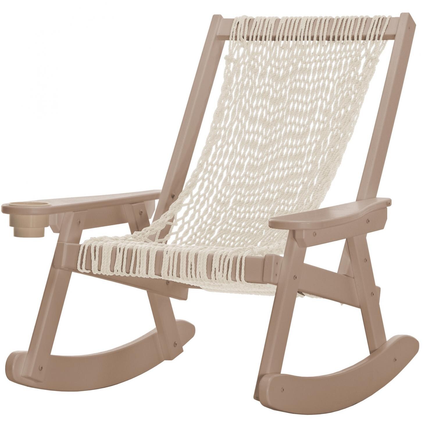 Pawleys Island Coastal DuraCord Patio Rope Rocking Chair - Oatmeal ...