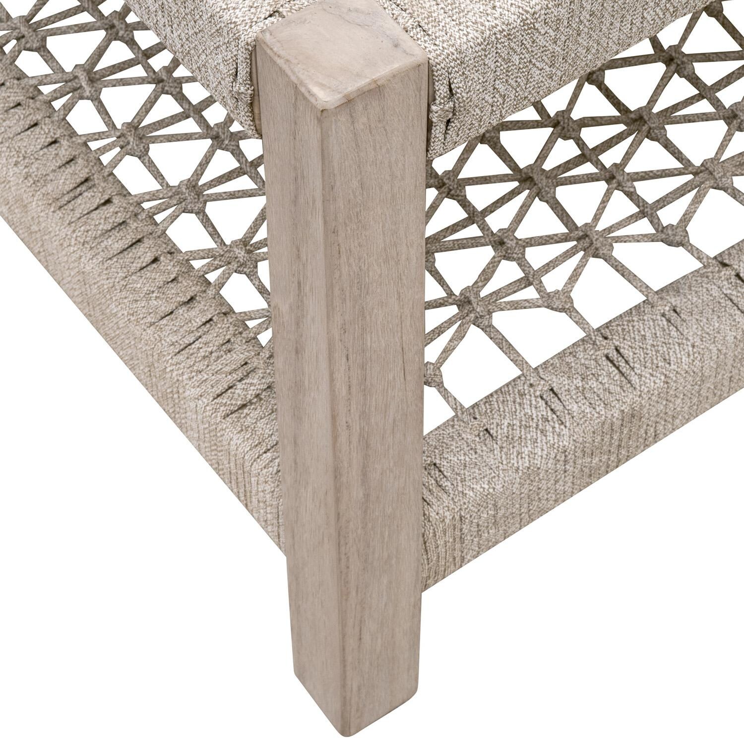 Lakeview Heritage Way Taupe & White Woven Rope Coffee Table - Leg Detail thumbnail