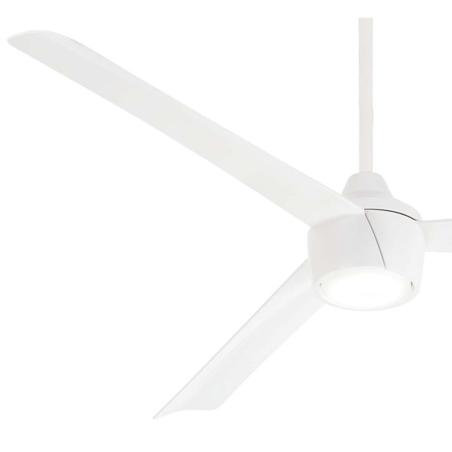 Minka-Aire F626L-WHF Skinnie 56-Inch 3-Blade LED Ceiling Fan in Flat White Finish w/ Flat White Blades & Etched Lens - Blades thumbnail