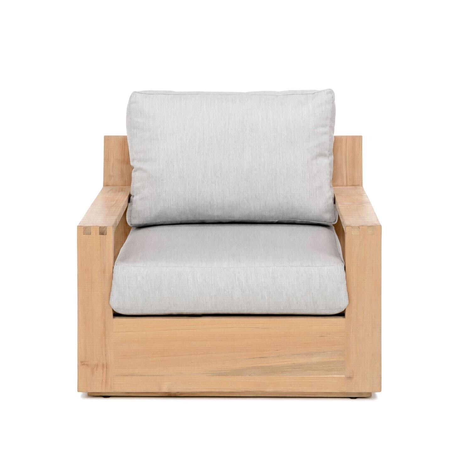 Scape Key Teak Club Chair in Silver by Lakeview Outdoor Designs - White Background thumbnail