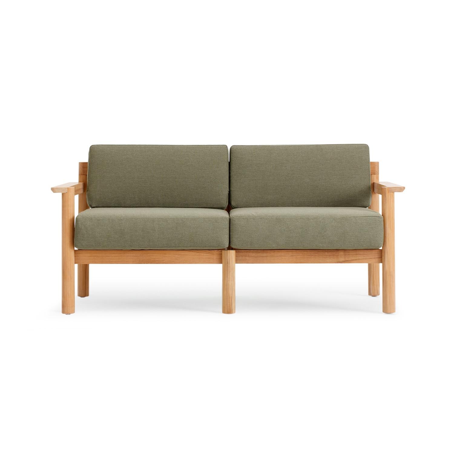 Neighbor HVN-LOVE-LE-2 Loveseat W/ Teak Arms - Front View thumbnail