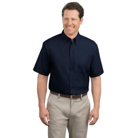 Port Authority Short Sleeve Easy Care Shirt Small - Navy/Light Stone