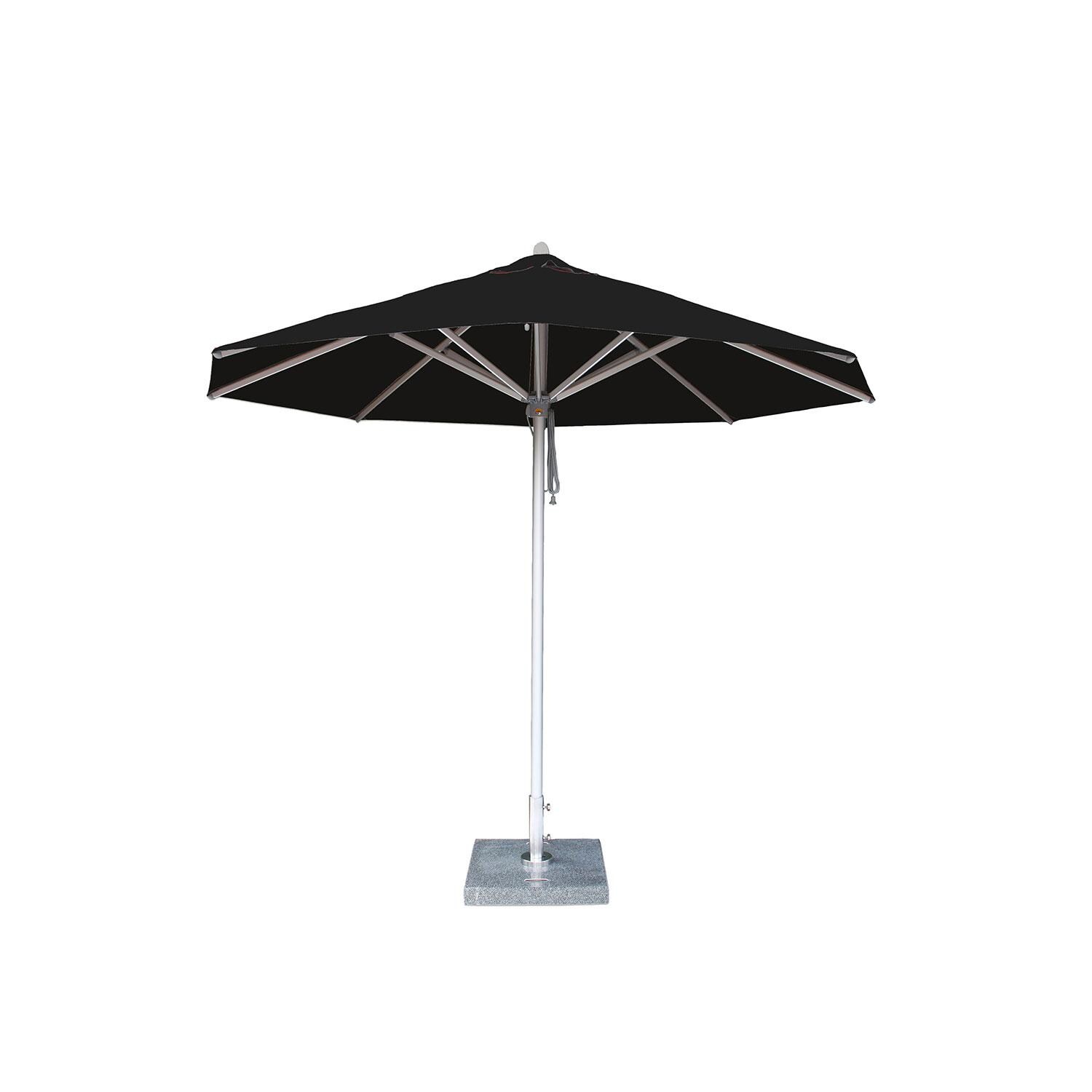 Bambrella Hurricane 10 Ft Round Market Umbrella - 2 Inch Pole - Black Canopy