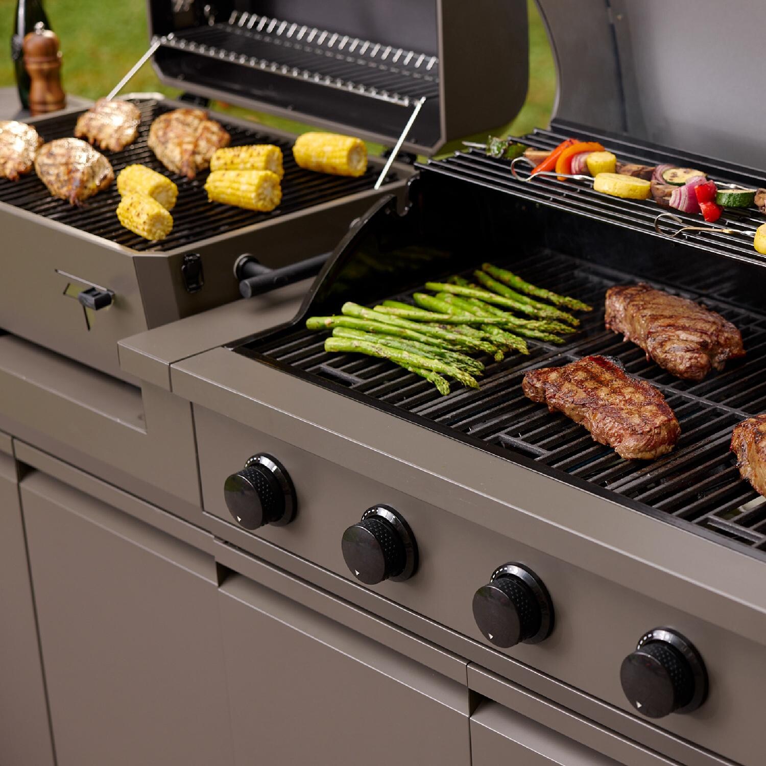 TYTUS TDT-BUN-014 Modular Duo w/ 4-Burner Gas Grill & Charcoal Grill - Cooking - Lifestyle thumbnail