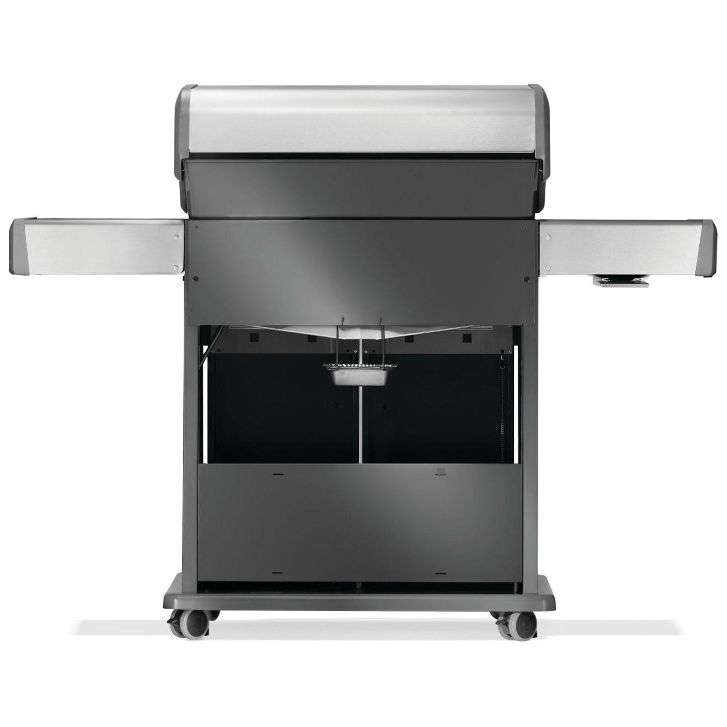 Napoleon RP525SIBPSS-2 Rogue PRO 525 Propane Gas Grill w/ Infrared Side Burner - Stainless Steel - Rear View - White Background thumbnail