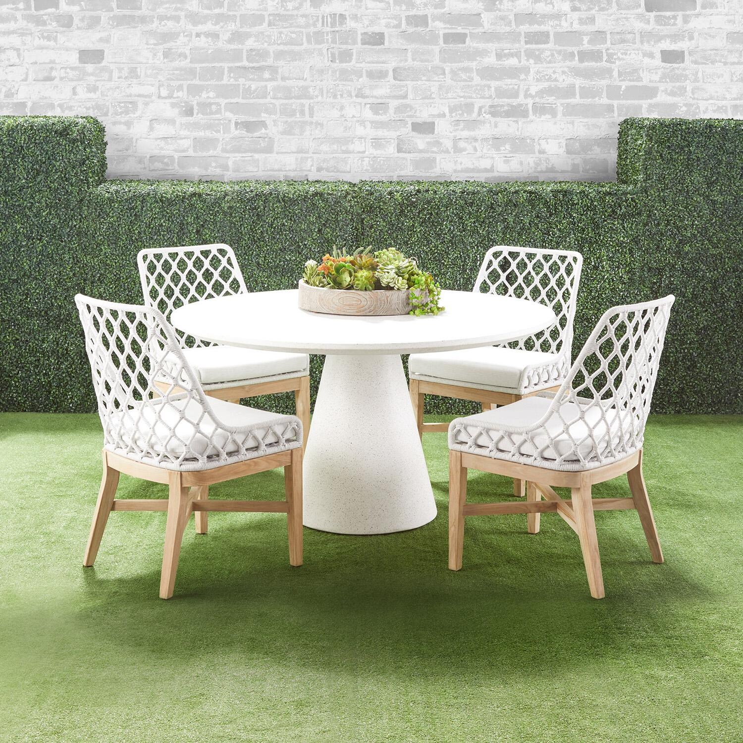 Lakeview Costa Brook Woven Rope Dining Side Chair in White Speckle - With Dining Set thumbnail