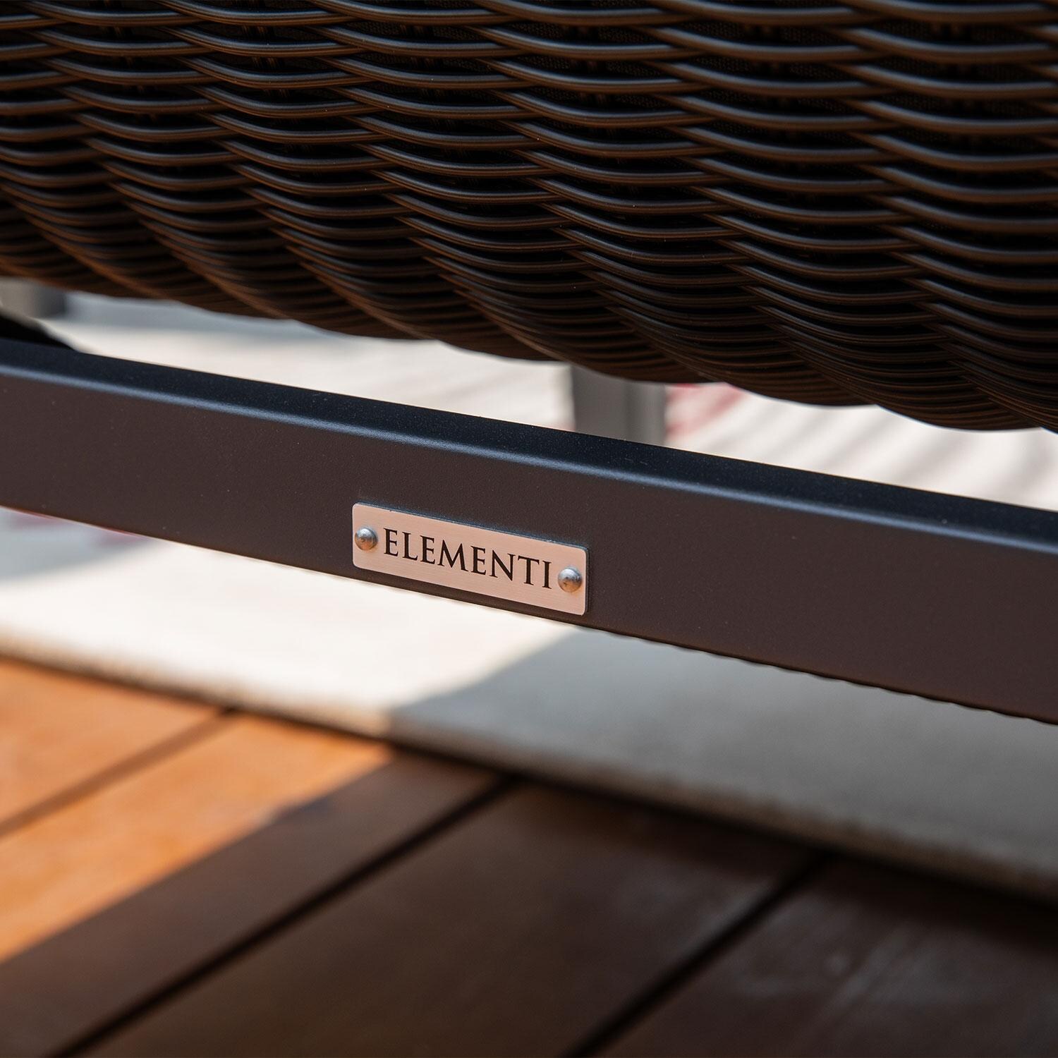 Elementi OS-2506W Laguna Outdoor Aluminum Swivel Club Chair w/ Sunbrella Cushions - Logo - Detail thumbnail