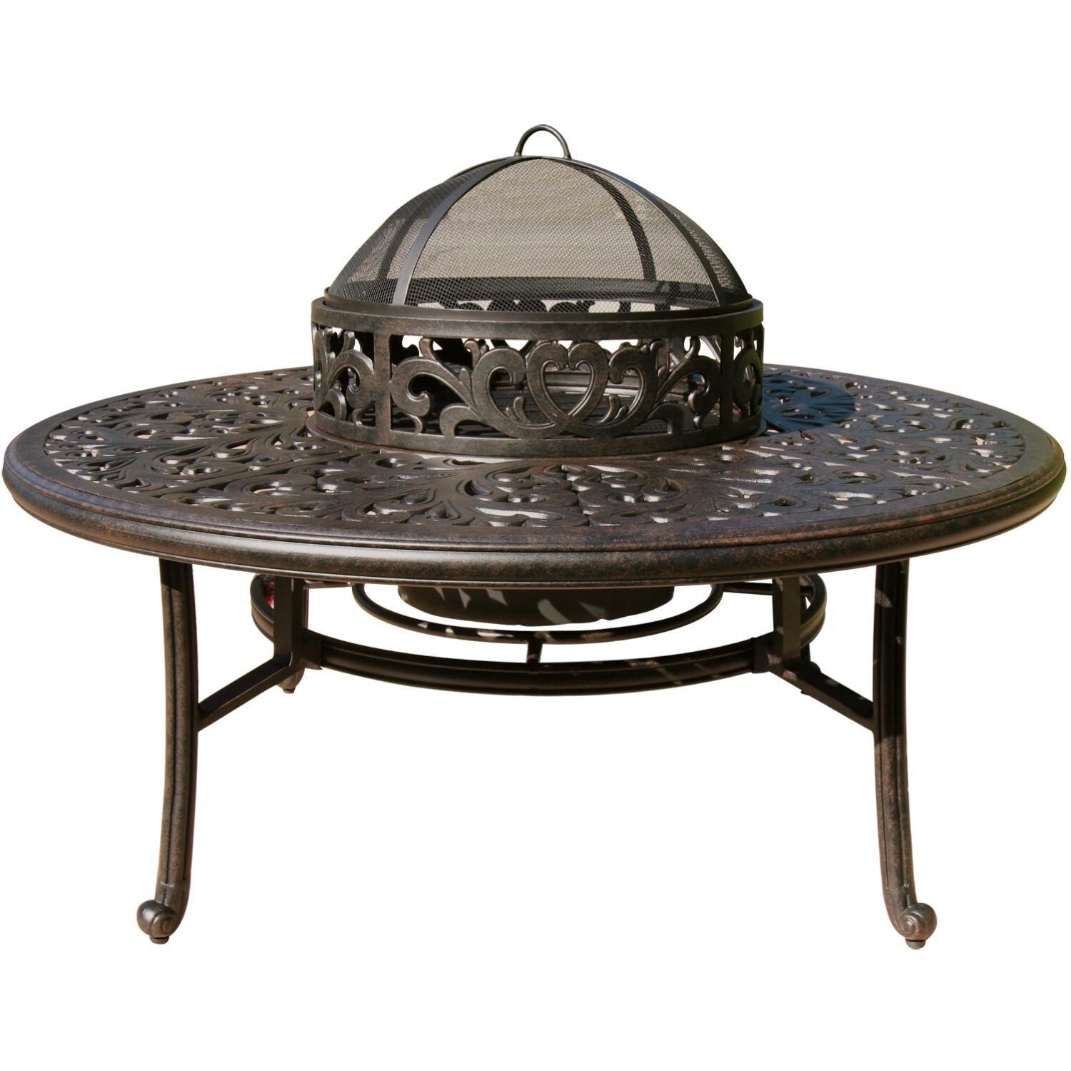 Darlee Series 80 52-Inch Round Tea Table With BBQ and Fire Pit / Ice Bucket Insert thumbnail