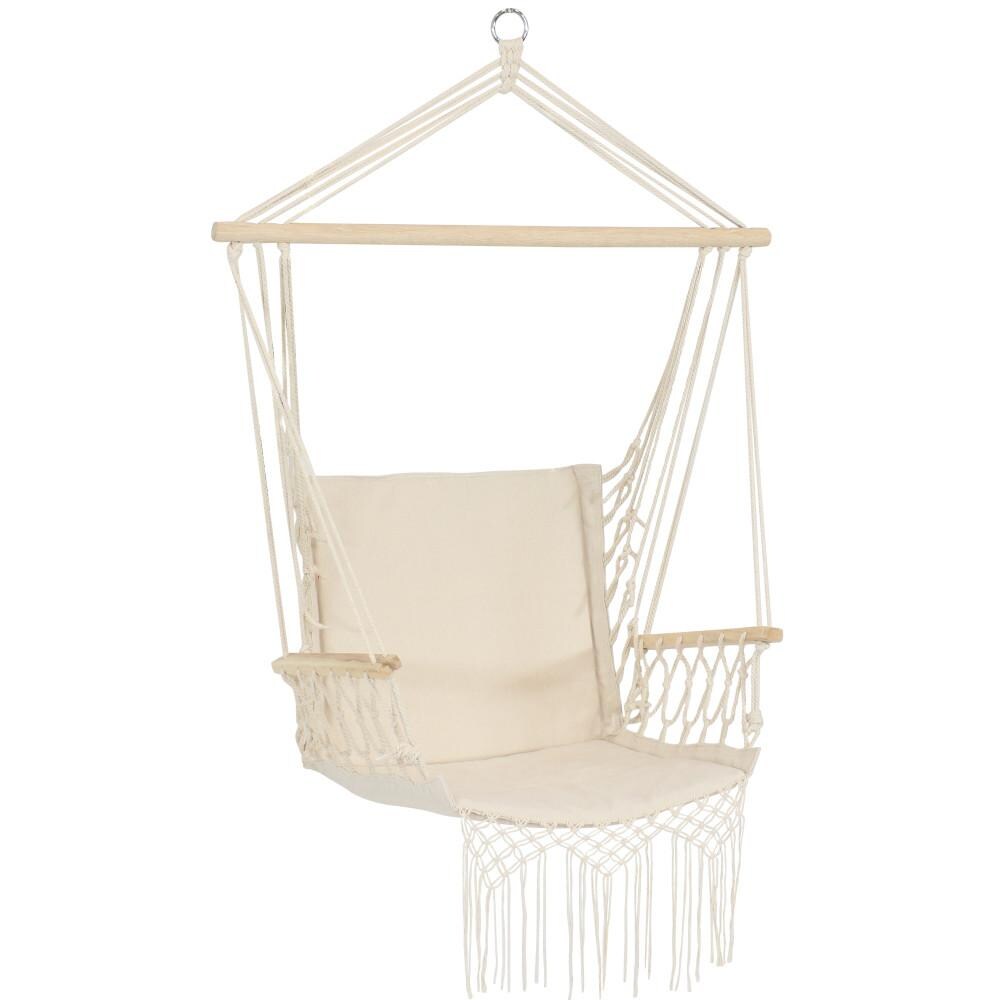 Sunnydaze Decor Polycotton Hammock Chair w/ Armrests - Natural - WIM-884 image