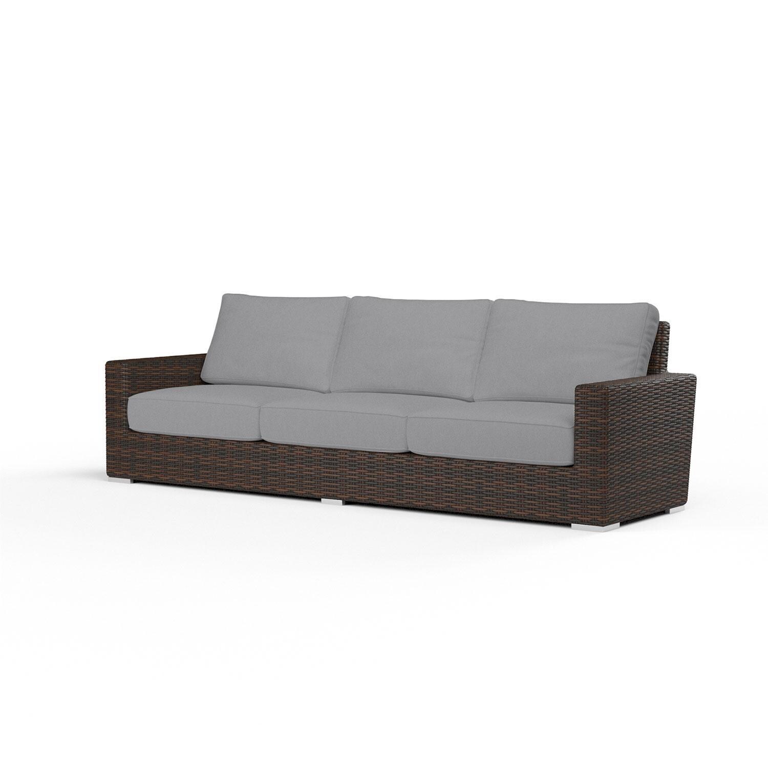 Montecito Wicker Patio Sofa in Canvas Granite w/ Self Welt By Sunset West - Display - White Background thumbnail