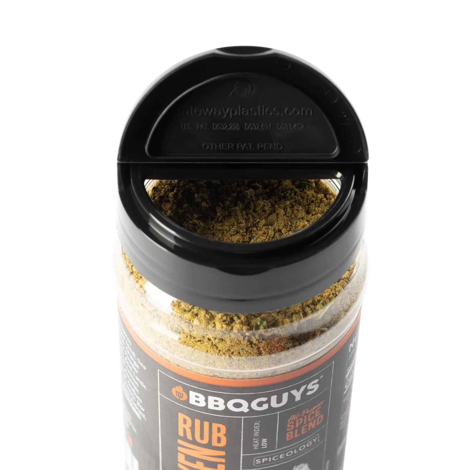 BBQGuys Signature x Spiceology BBQ-RB-CK-16 Chicken Rub - 10 Oz. - Flip Top With Large Holes thumbnail