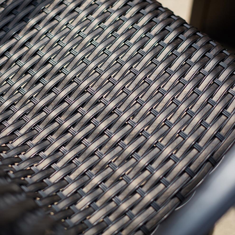 Darlee B/501210-9PCR-88W Victoria 9 Pc Cast Aluminum Dining Set w/ Rockers in Espresso - Chair Seat - Detail thumbnail