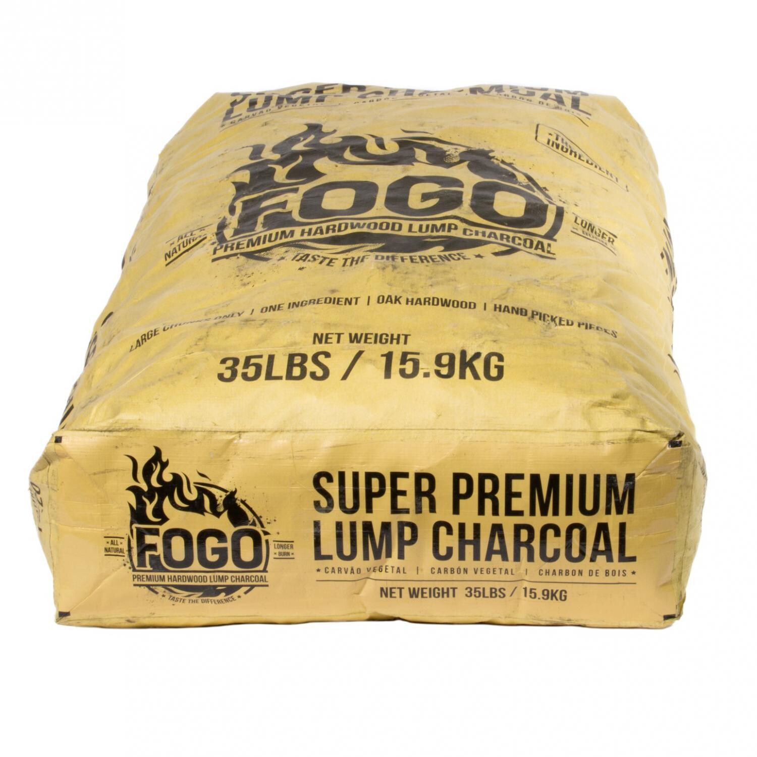 FOGO Charcoal FP35 Super Premium Natural Hardwood Lump Charcoal - 35 Lbs - Bottom View - White Background thumbnail
