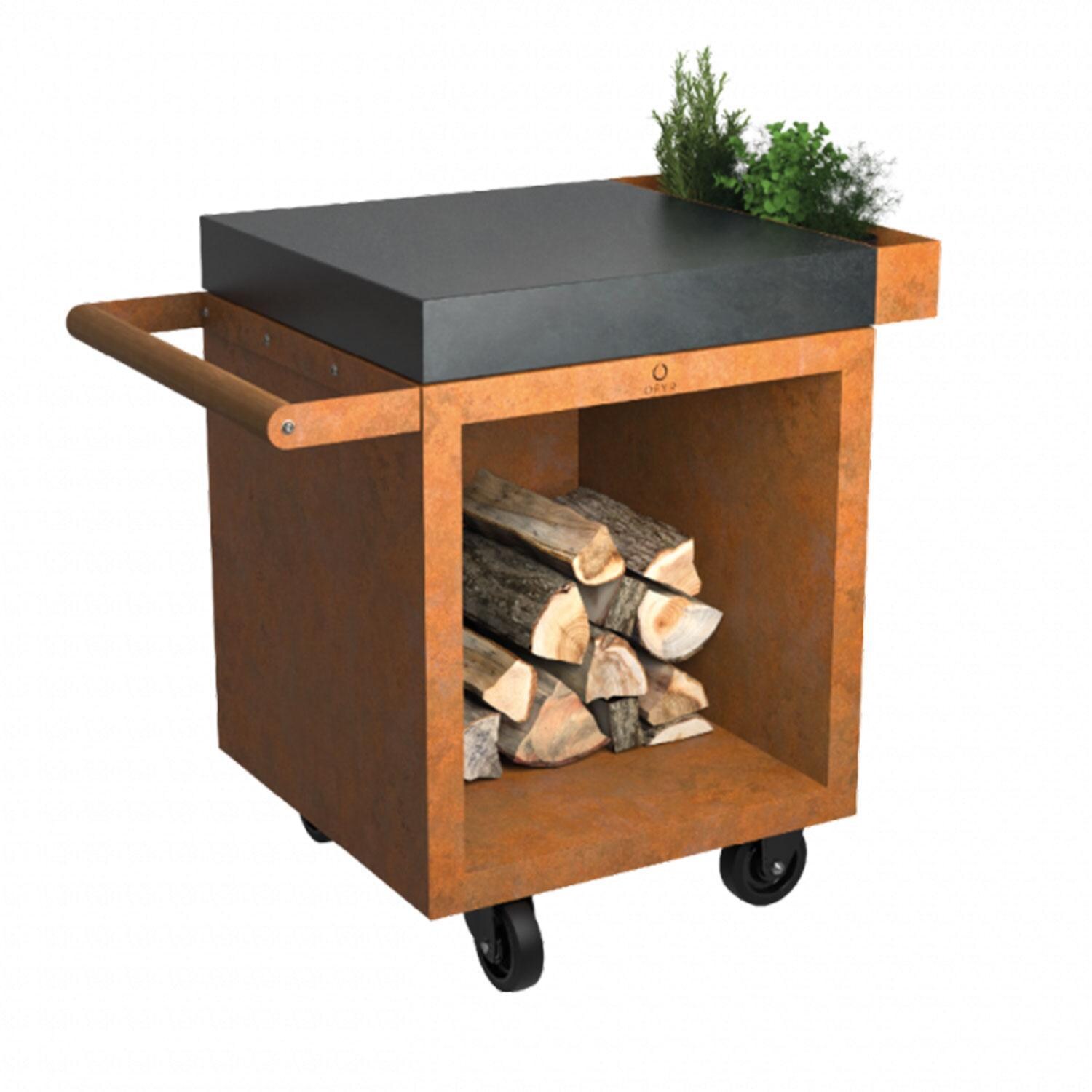 OFYR Mise en Place Corten 65 PRO Dark Grey Ceramic 26 Inch Food Prep Station - MP-65-PRO-CD