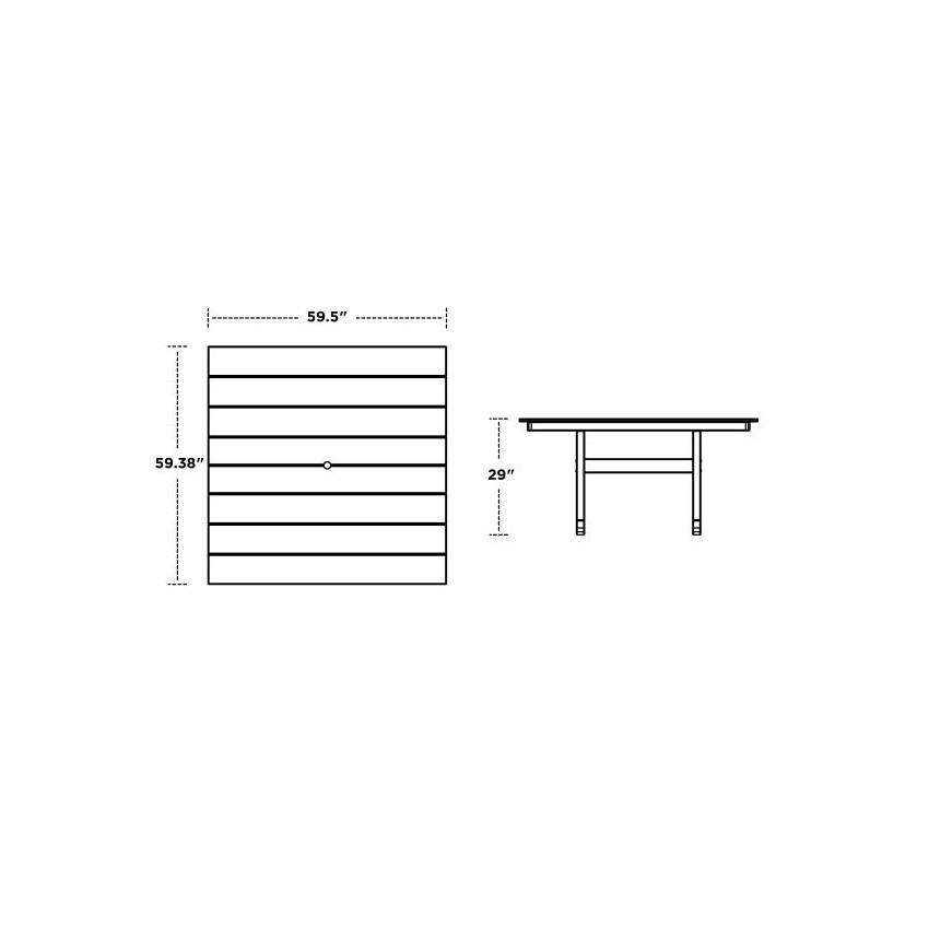 POLYWOOD La Casa Cafe Black 9 Piece Farmhouse Trestle Dining Set - Table Dimensions thumbnail
