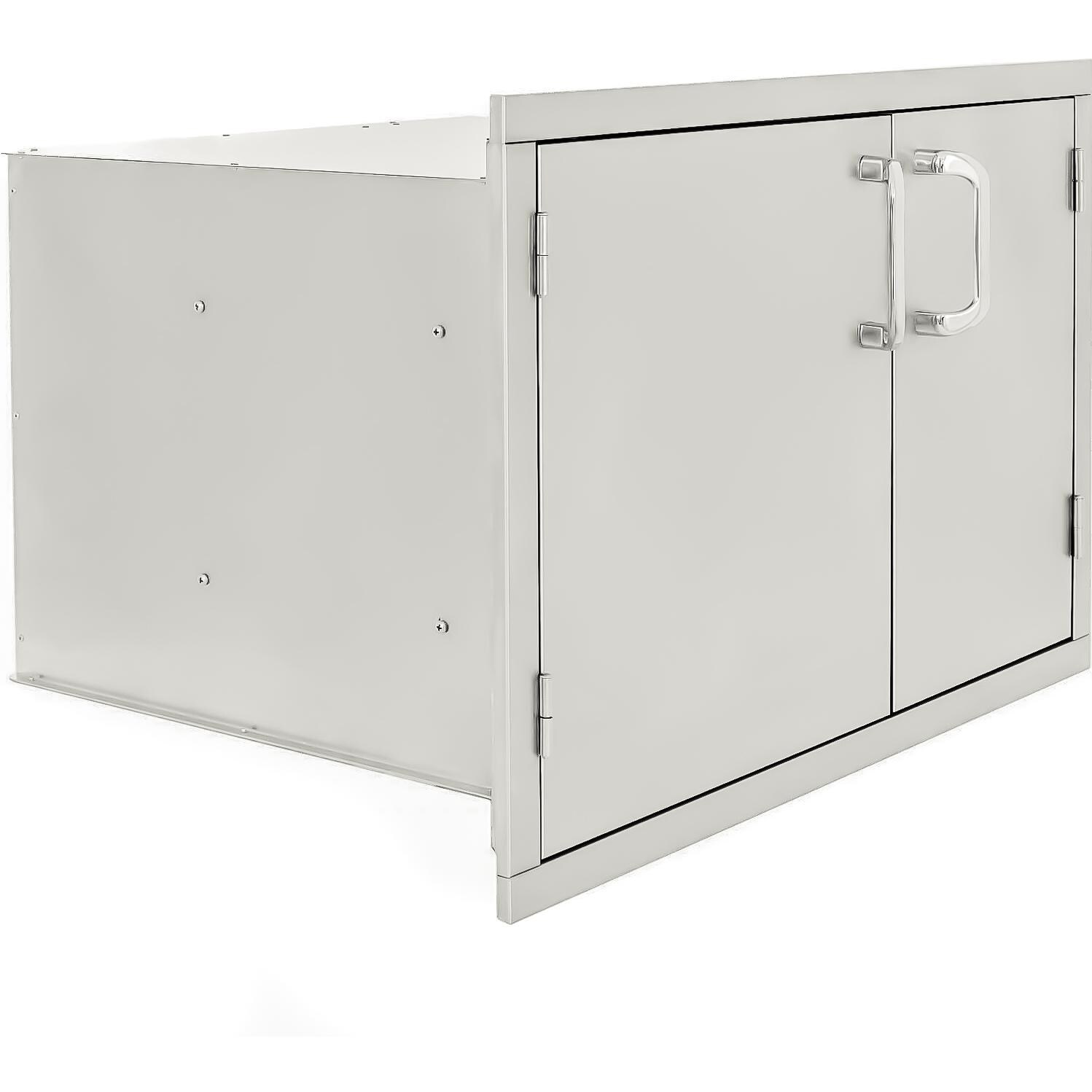 BBQGuys Kingston Series 42 X 31Inch Stainless Steel Enclosed Water Resistant Storage