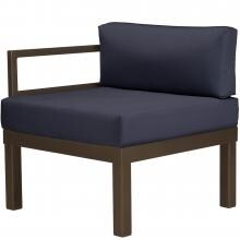 Ashbee Aluminum Patio End Sectional Chair By Telescope Casual - Textured Kona/Indigo