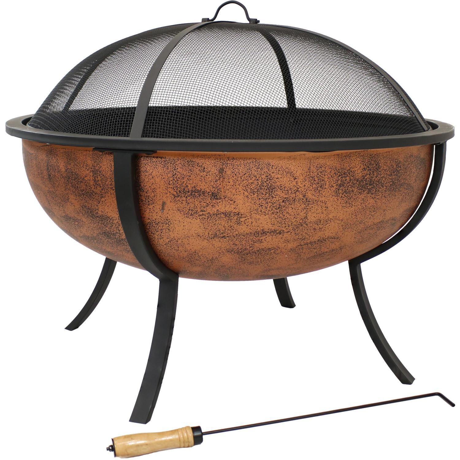 Ultimate Patio 32-Inch Steel Raised Wood Burning Fire Pit - Front View thumbnail