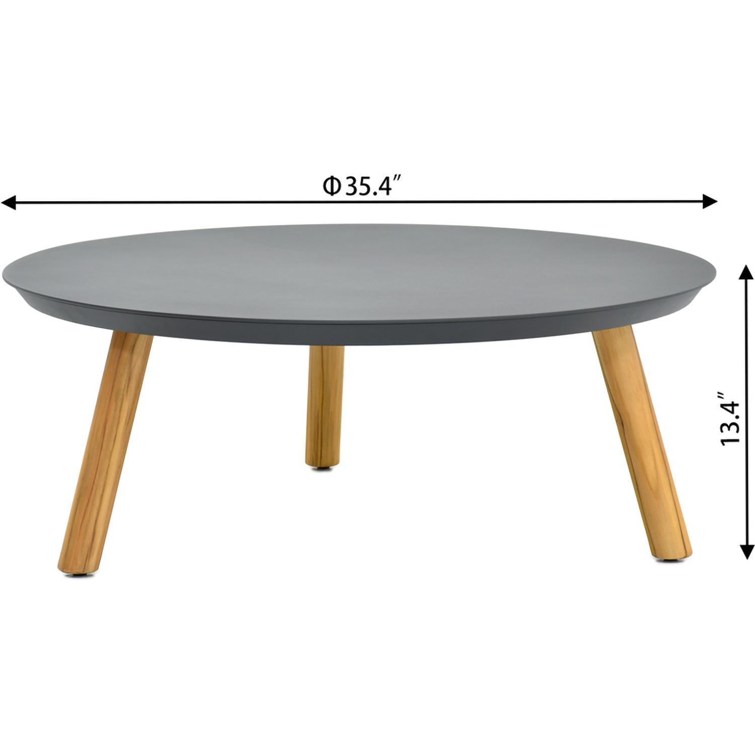 Madison Bay 5 Pc Seating Set W/ Grey Cushions in Wood By Lakeview Outdoor Designs - Coffee Table - Dimensional thumbnail