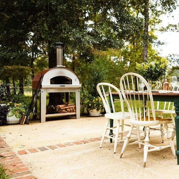 Fontana Forni FTMARIN-S Marinara Wood-Fired - Stainless - By Dining Table - Lifestyle thumbnail