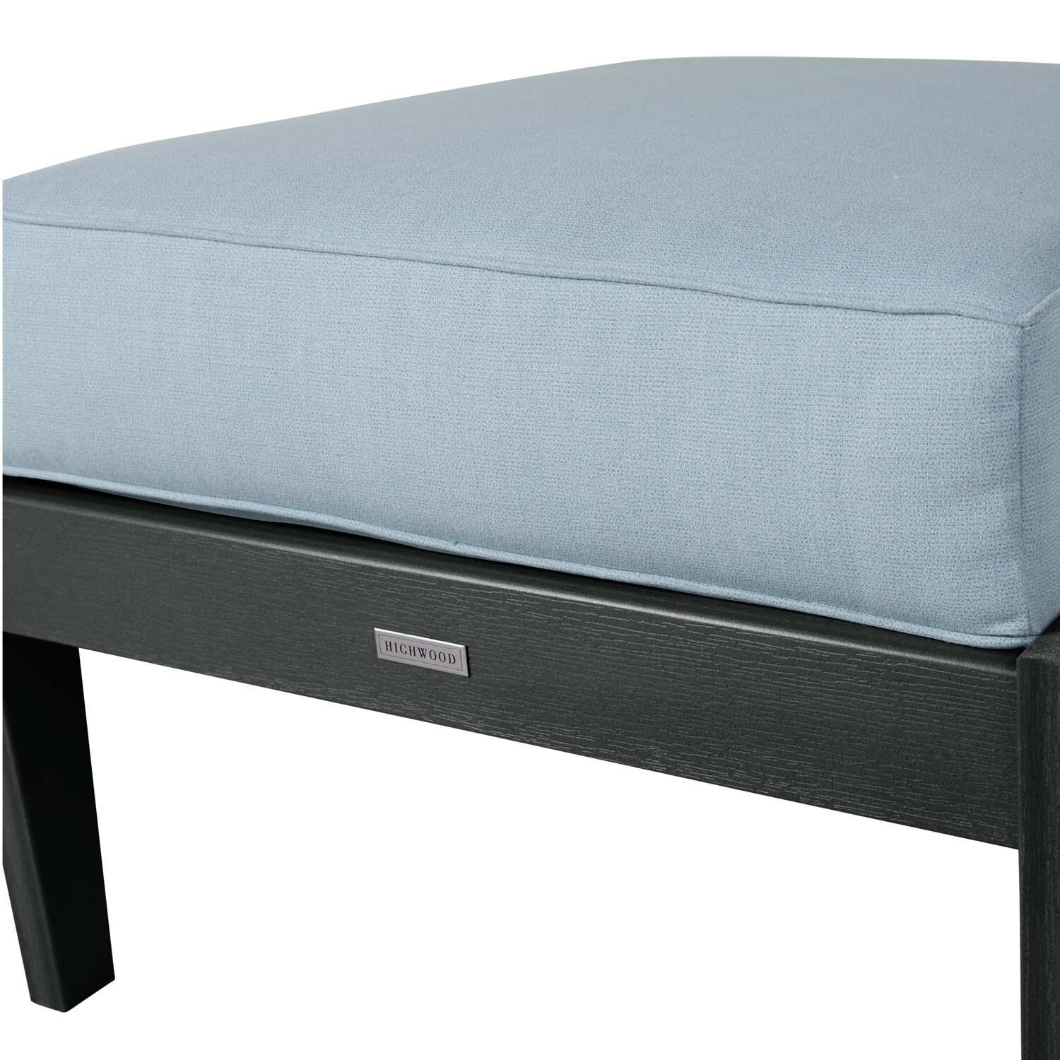 Blushing Bay Recycled Plastic Ottoman in Bliss Dew/Black by Lakeview Outdoor Designs - Frame - Detail thumbnail