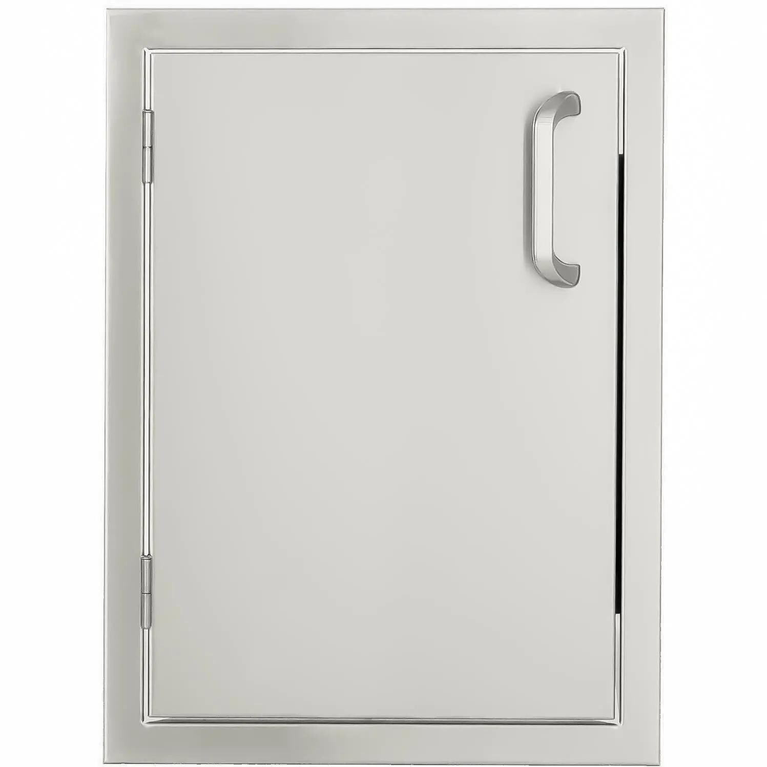 BBQGuys Signature Series 17-Inch Stainless Steel Left-Hinged Single Access Door - Vertical image