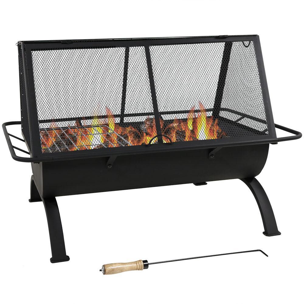 Ultimate Patio 36-Inch Steel Wood Burning Fire Pit - In Use thumbnail