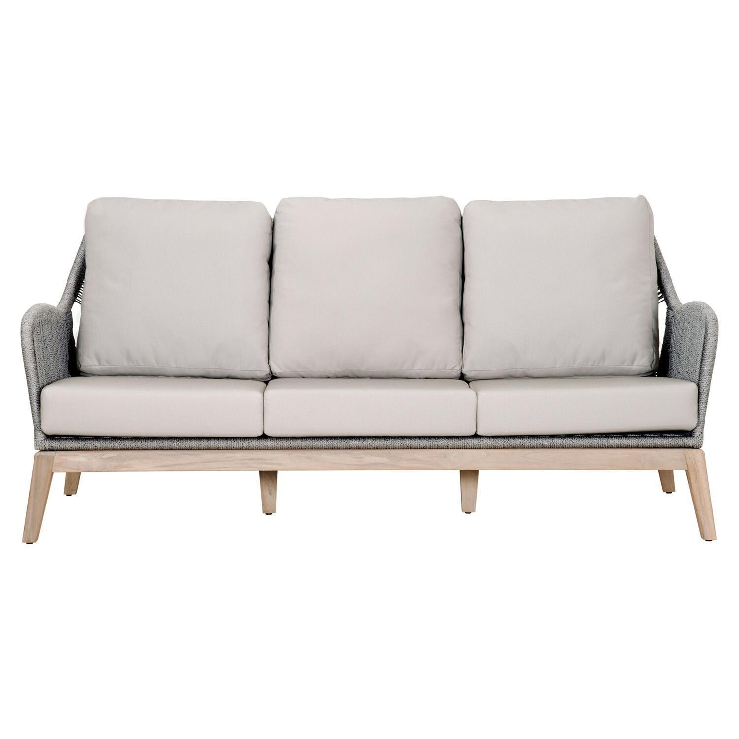 Peninsula Way 3 Person Woven Rope Sofa in Platinum By Lakeview