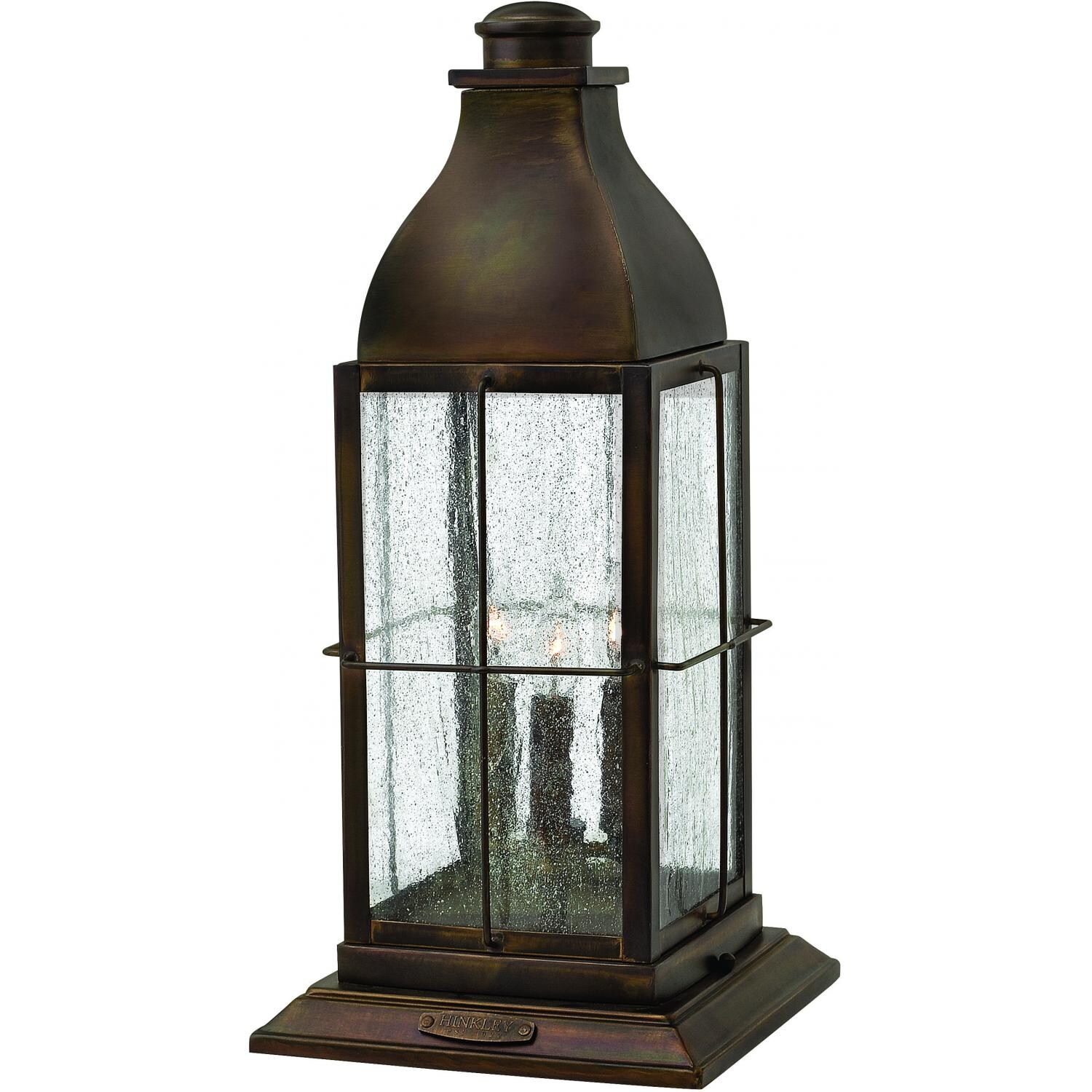 Hinkley Lighting Bingham Three Light 22-Inch Outdoor Pier Mount - Sienna - 2047SN