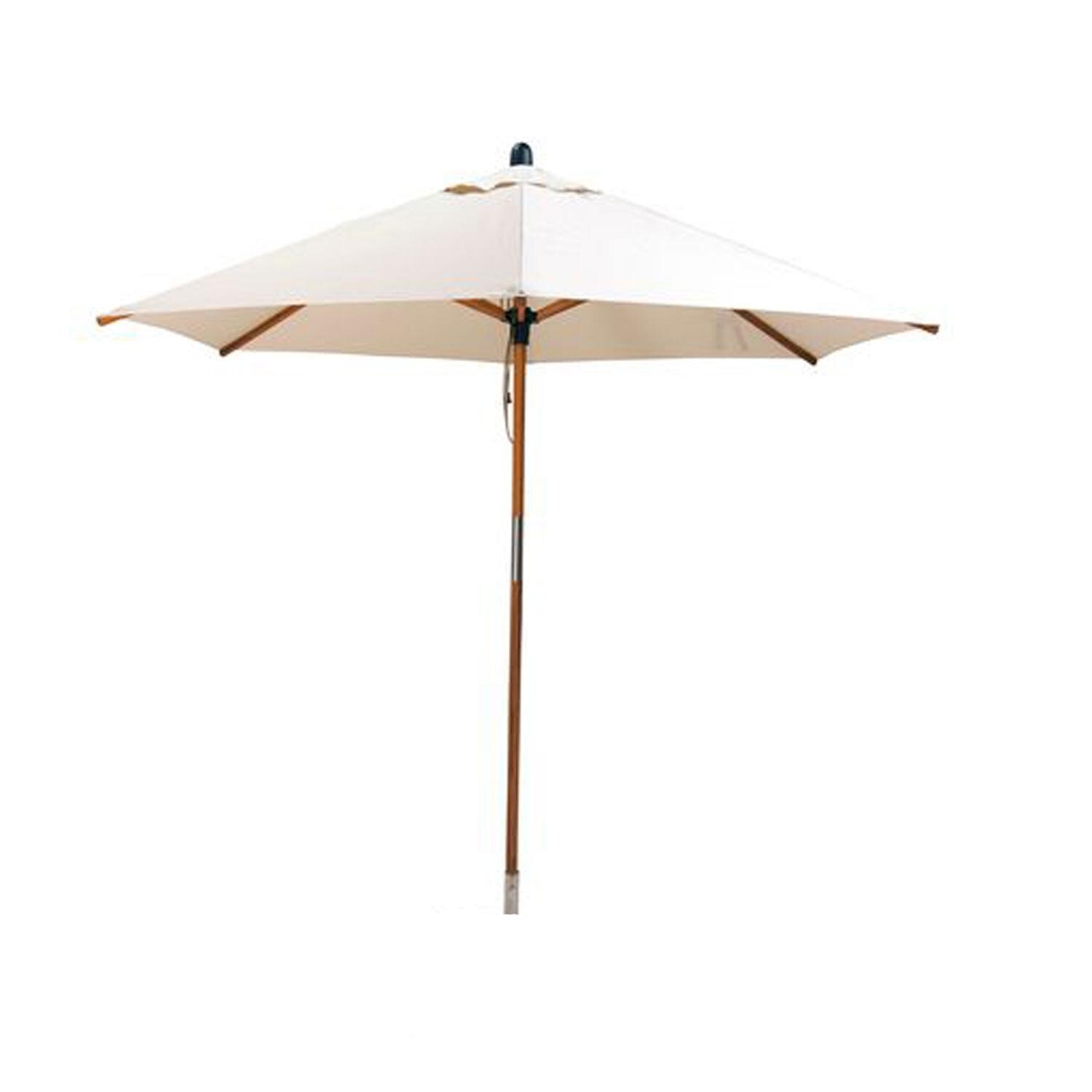 Bambrella Sirocco 9 Ft. Round Bamboo Umbrella - Ice White Canopy