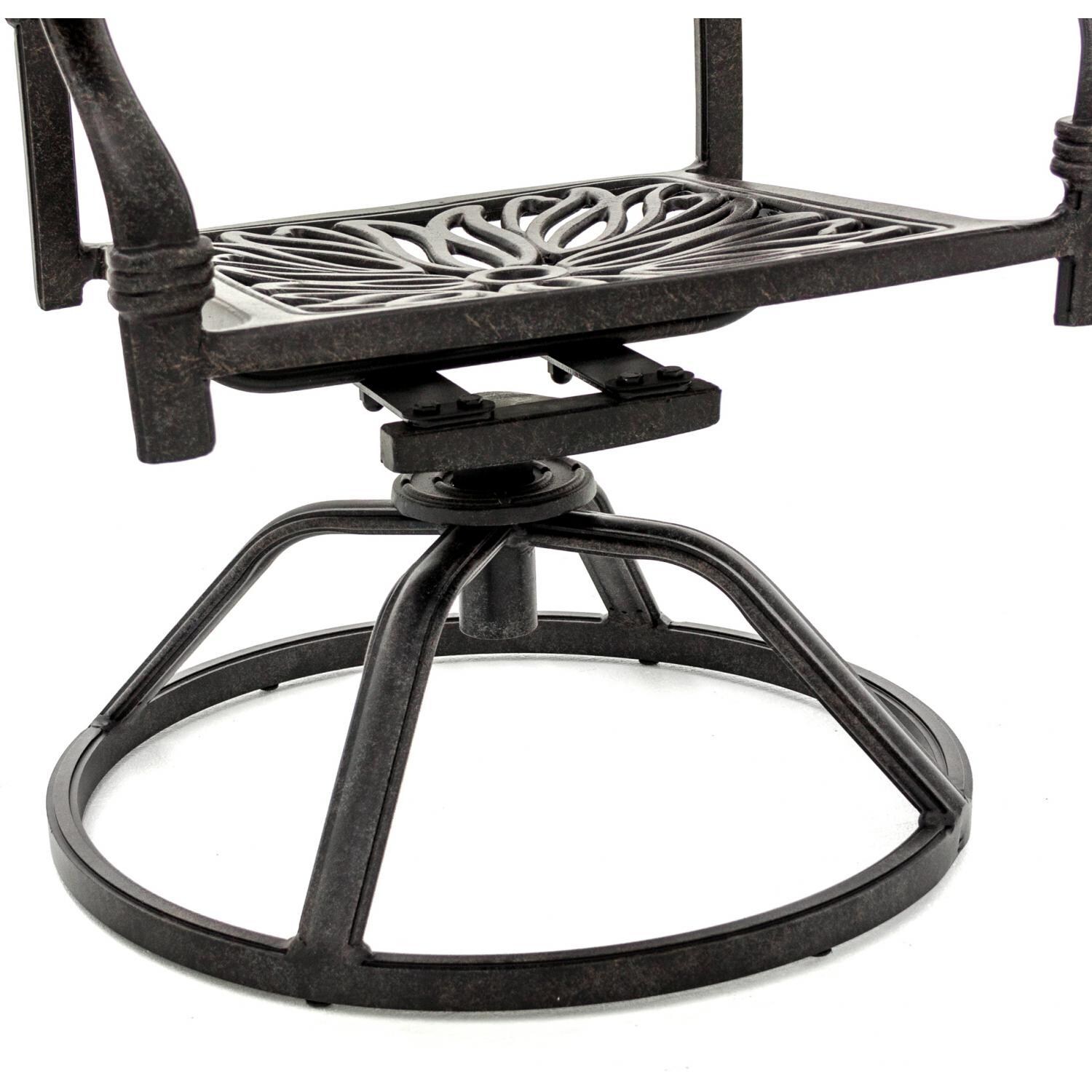 Rosedown Cast Aluminum Patio Swivel Rocker Dining Chair - Base Detail thumbnail