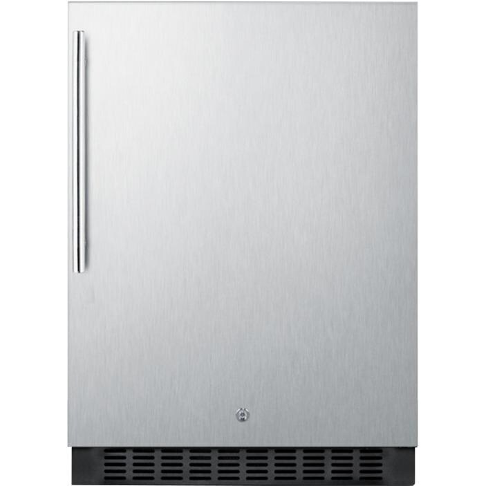 Summit 24-Inch 4.6 Cu. Ft. Commercial Built-In / Freestanding Outdoor Compact Refrigerator With Vertical Handle - Stainless Steel - SPR627OSSSHV thumbnail