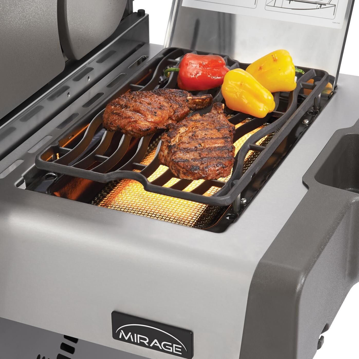 Napoleon LEX 485 LEX485RSIBNSS-A Natural Gas Grill On Cart - Infrared Side Burner thumbnail