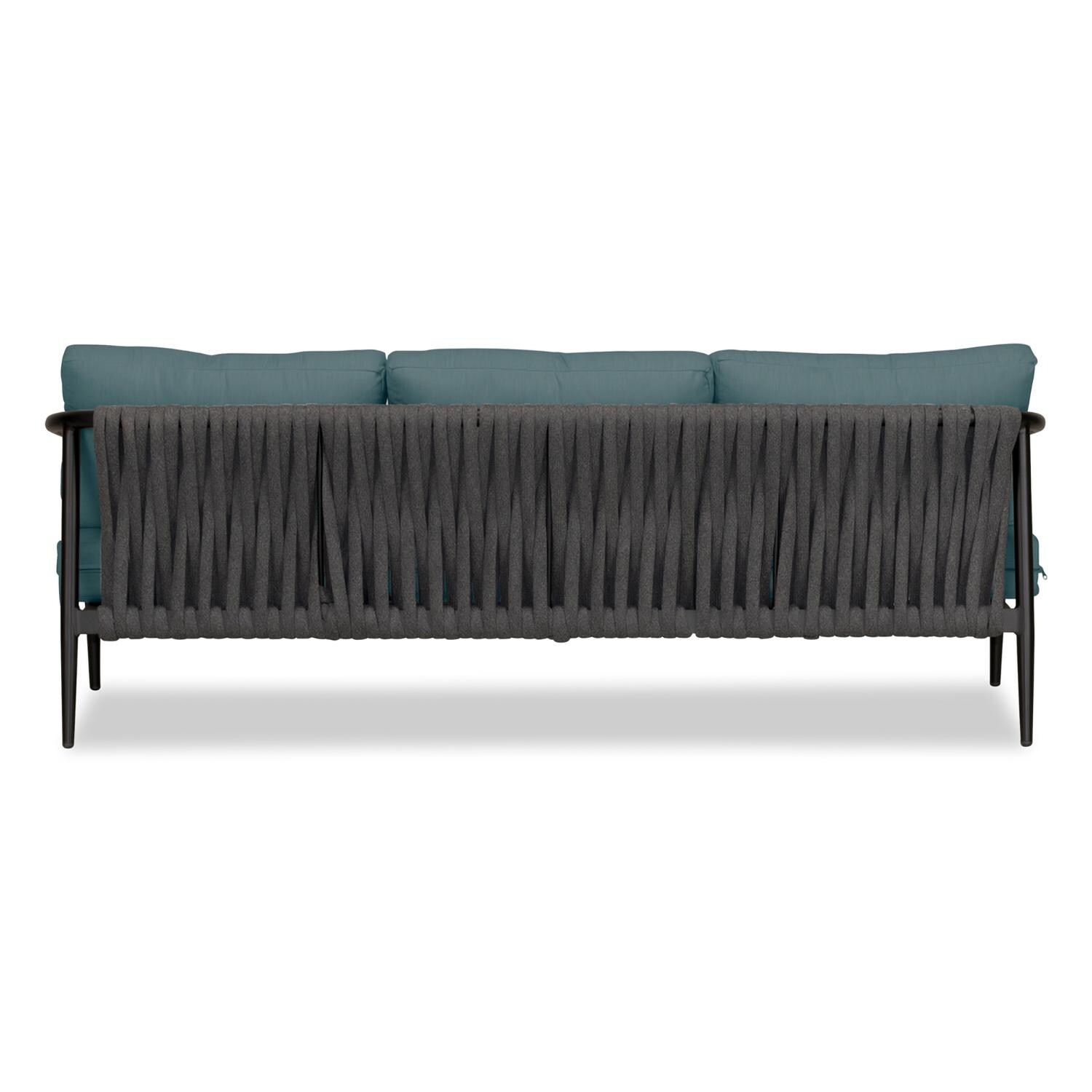 Lakeview Midnight Cove 3 Person Aluminum Sofa in Black/Carbon/Cast Lagoon - Back - White Background thumbnail