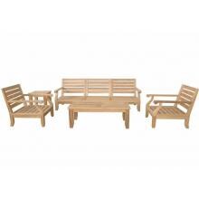 Anderson Teak Riviera Luxe Teak 5-Person Patio Deep Seating Set