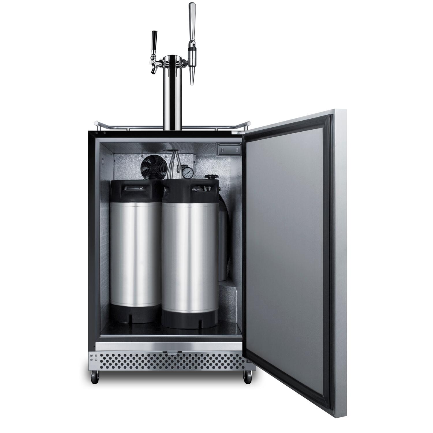 Summit SBC696OSCMTWIN Commercial Outdoor Rated Double Tap Cold Brew Nitro & Flat Coffee Dispenser / Kegerator - With Tanks thumbnail