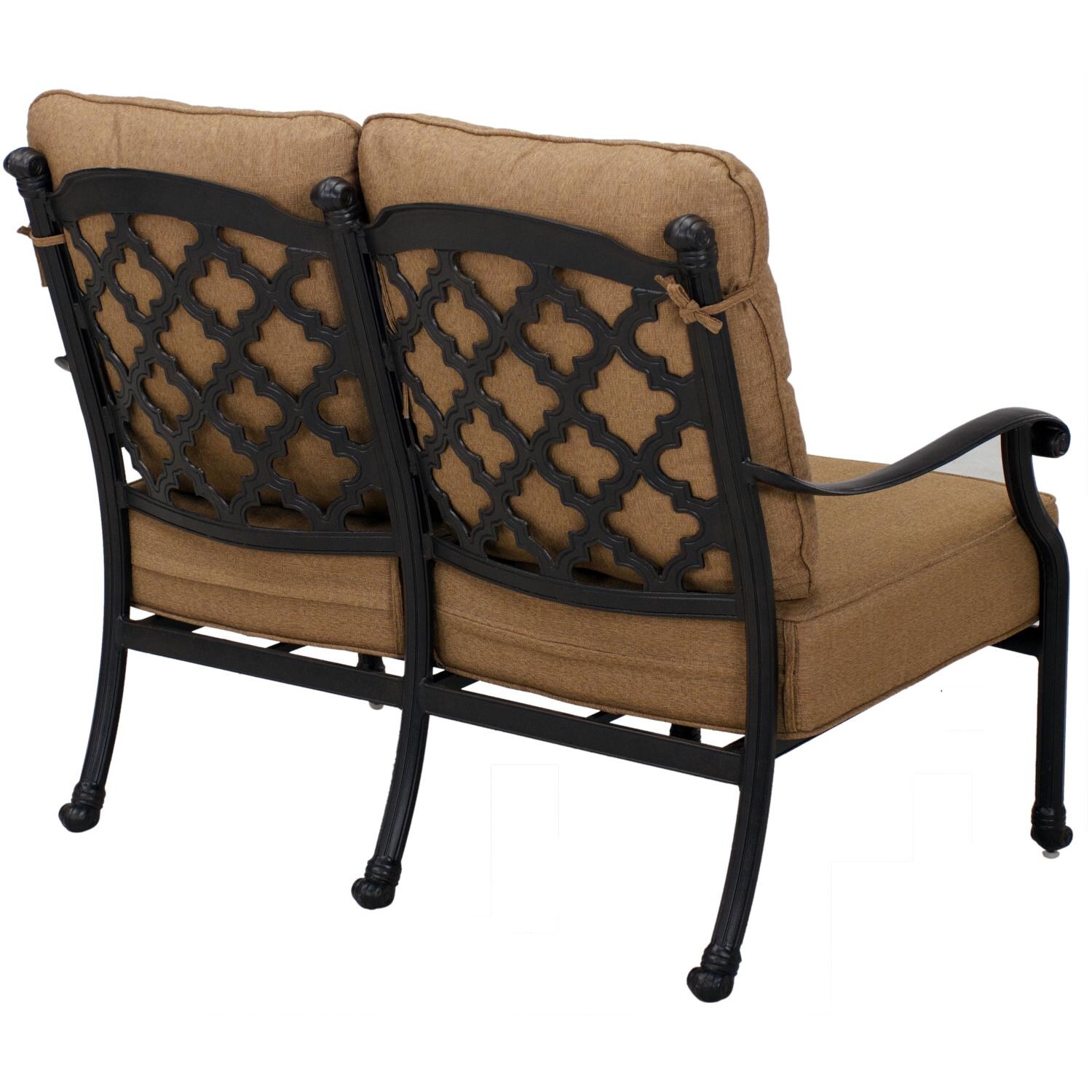 Darlee 201658-6PC-60AB Madison Cast Aluminum Loveseat - Back View thumbnail