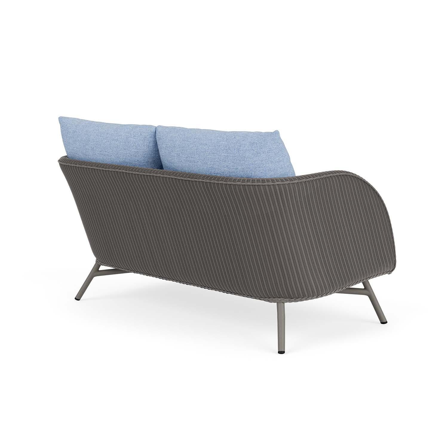 Lloyd Flanders Essence Loveseat W/Demo Skyway Fabric - Pewter Finish - Back Right thumbnail