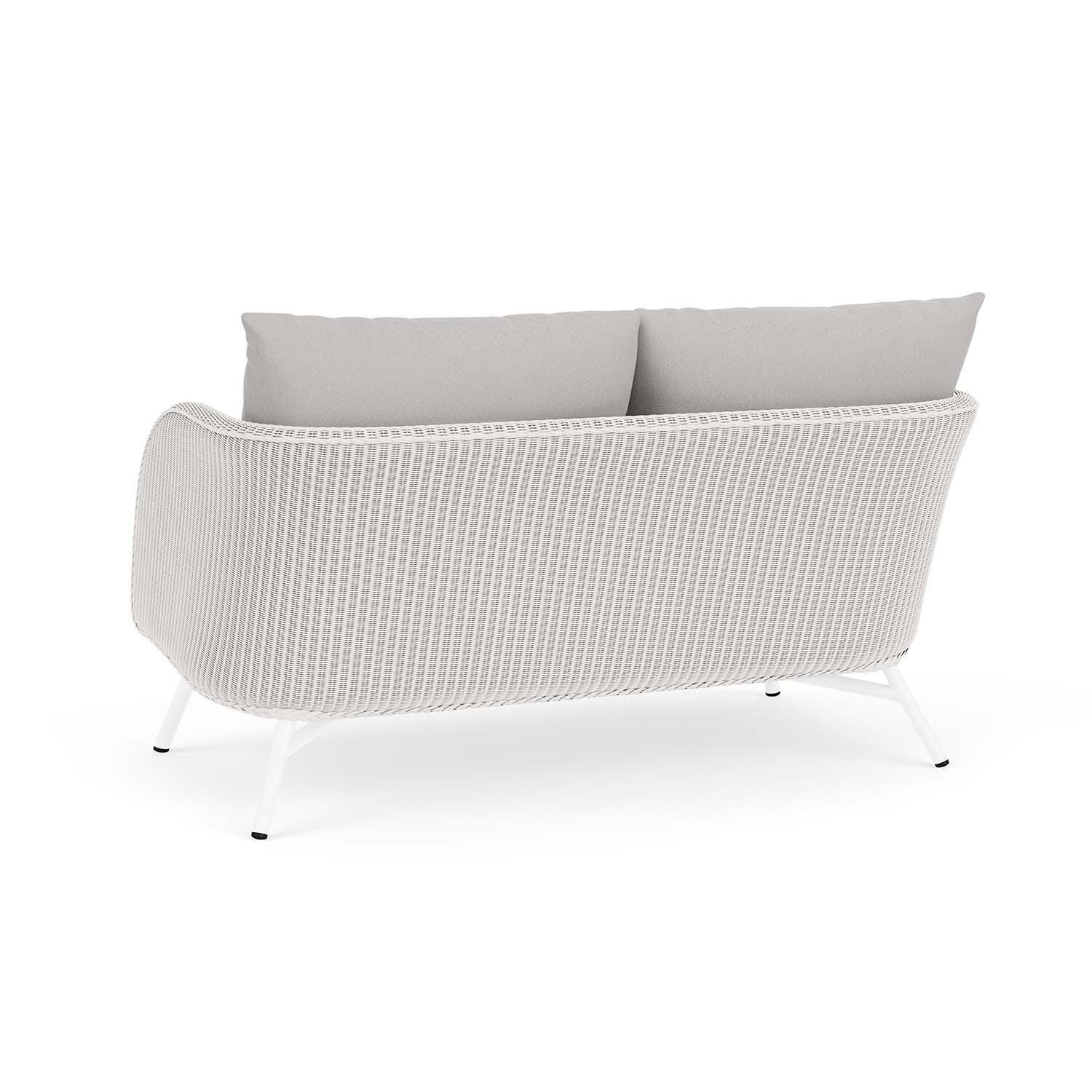 Lloyd Flanders Essence Loveseat W/Tundra Dove Fabric - White Finish - Back Left thumbnail
