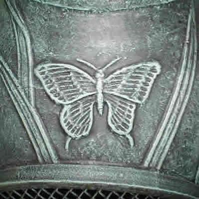 The Blue Rooster Butterfly Style Cast Aluminum Chiminea With Natural Gas Conversion Kit - Antique Green thumbnail