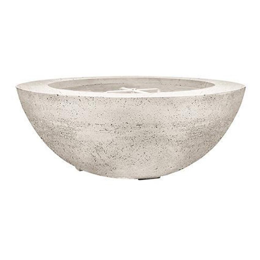 Moderno 6 39-in Round Glass Fiber Reinforced Concrete Propane Fire Bowl in Natural by Prism Hardscapes - White Background thumbnail
