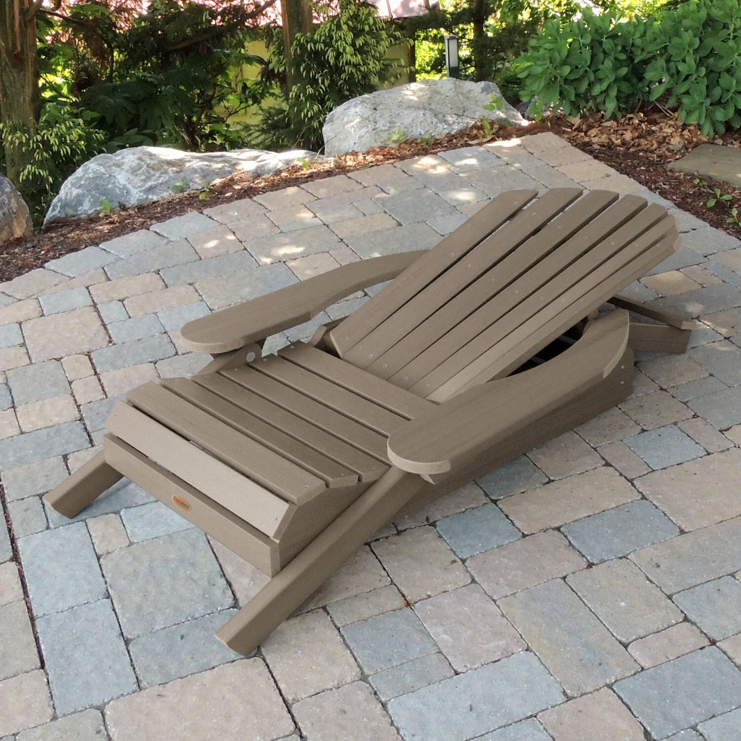 Lakeview Dream Bay Folding & Reclining Adirondack Chair - Woodland Brown - Down Position thumbnail