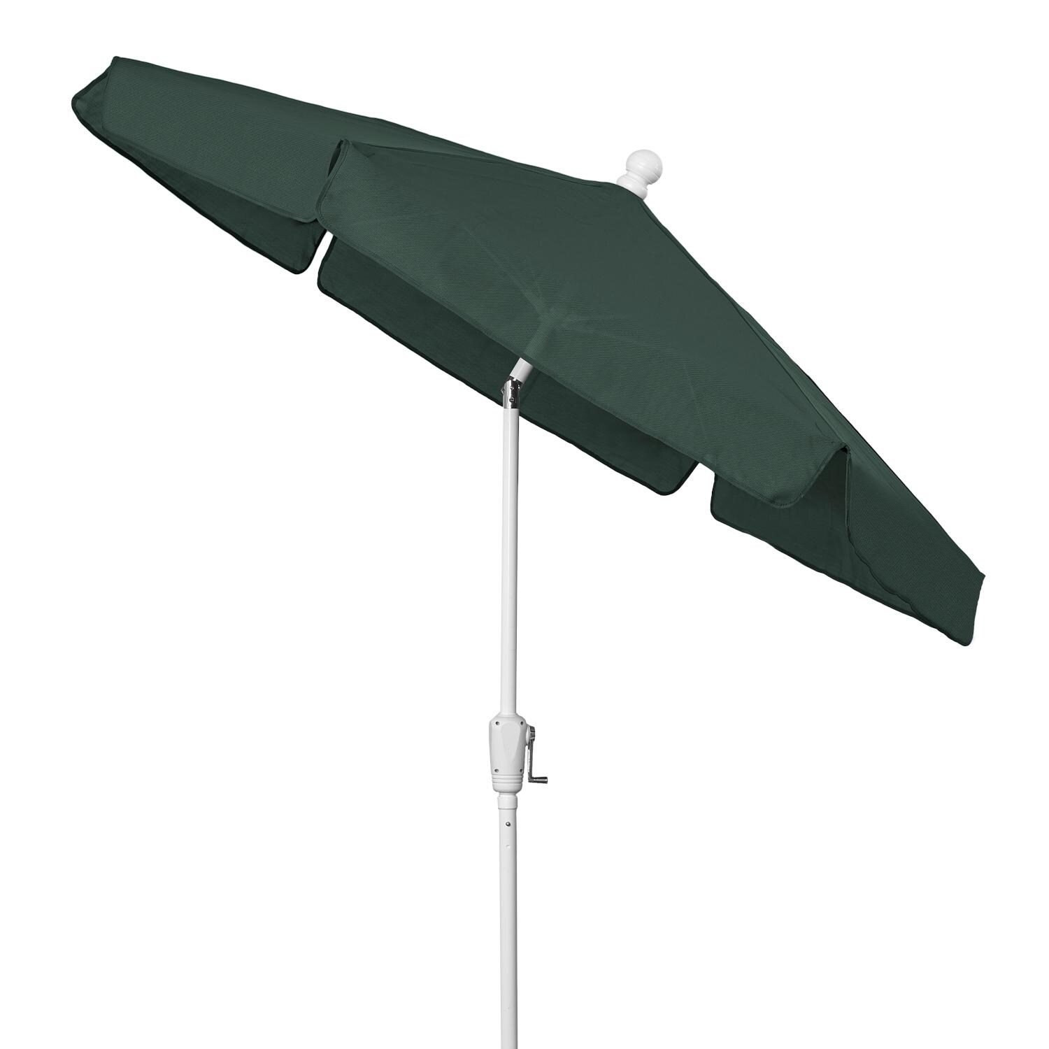 FiberBuilt 7.5 Ft Aluminum Forest Green Market Patio Umbrella W/ Crank Lift & Tilt - Side View thumbnail